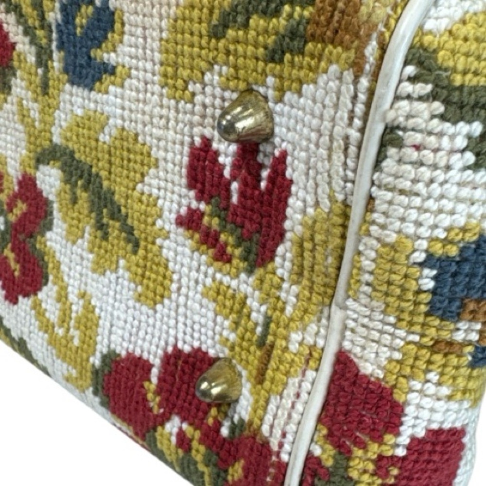 Vintage 60's Fashions by Margolin Carpet Tapestry Handbag Floral Multi-Colored - Picture 11 of 12